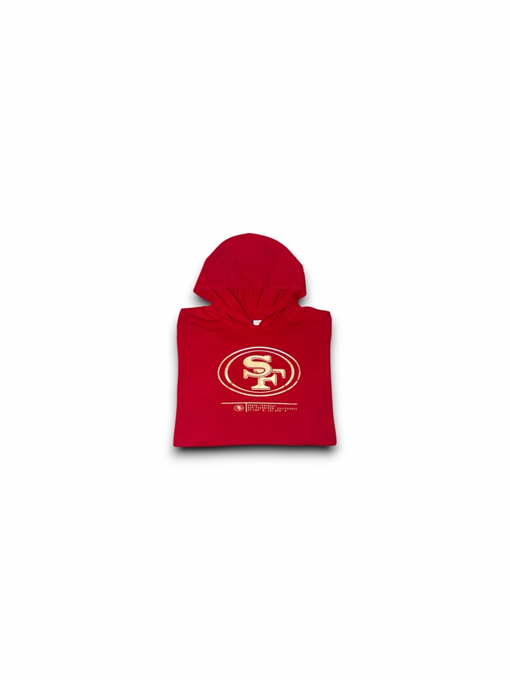 San Francisco 49ers NFL team Apparel Short Sleeve Pullover Hoodie Red Men’s 2XL